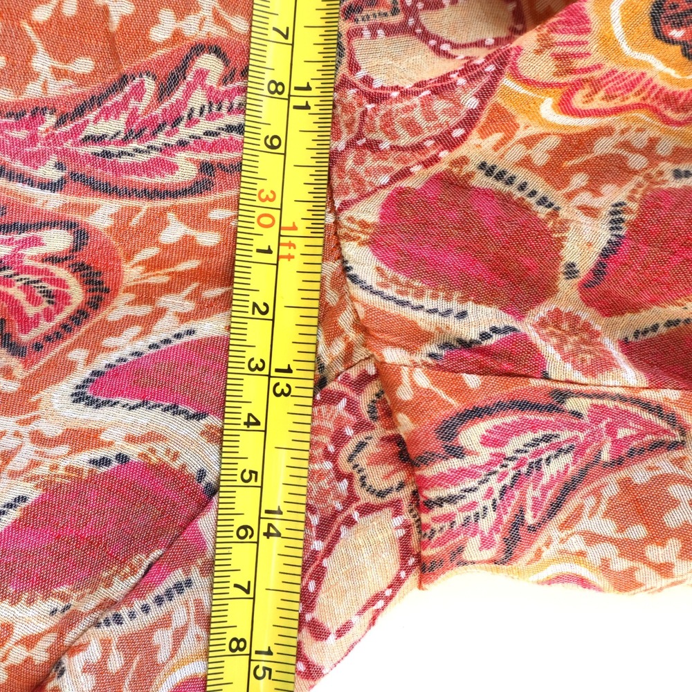 Nanette Lepore Orange Floral Tiered Wide Leg Pants Women's Medium Boho Artsy - Picture 8 of 12